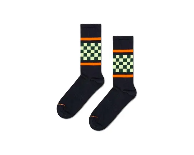 Happy Socks sosete Checked Stripe Sneaker Sock culoarea negru, P001877