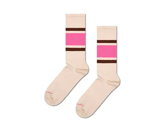 Happy Socks sosete Simple Stripe Sneaker Sock culoarea bej, P001608