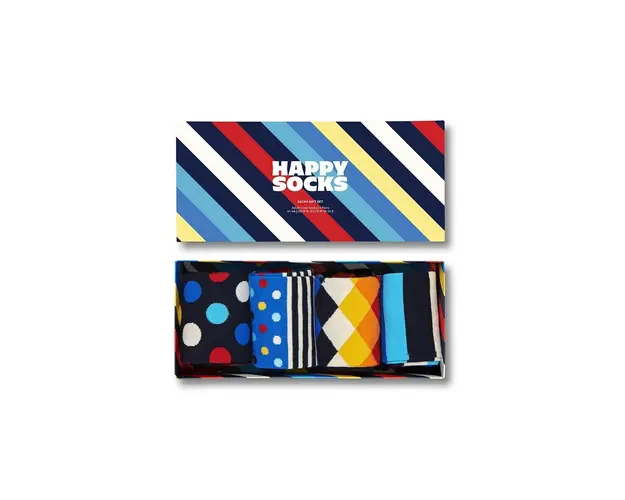 Happy Socks sosete 4-Pack Black week Striped 4-pack SXSTR09-0100