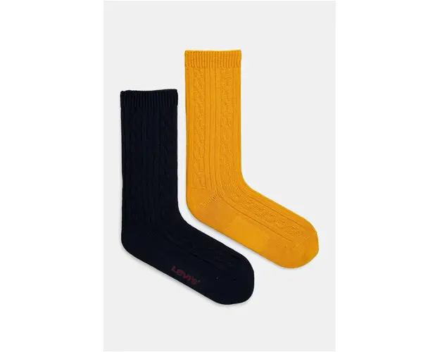 Levi's sosete 2-pack culoarea galben, 37157-1141