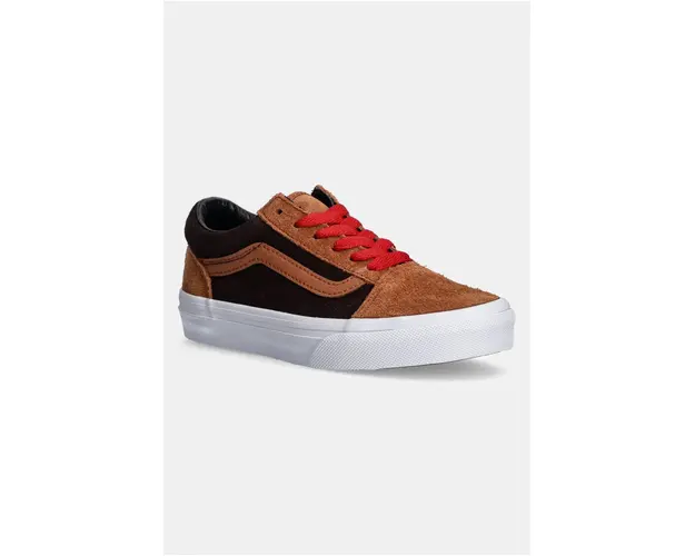 Vans tenisi din piele pentru copii Old Skool culoarea maro, VN000CY8N1Z1