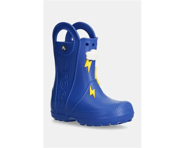 Crocs cizme copii HANDLE IT LIGHTNING BOLT RAIN BOOT culoarea albastru marin, 210027