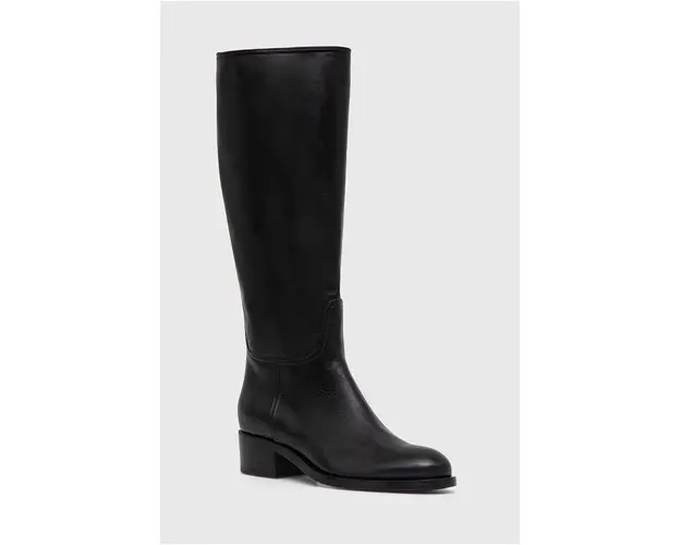 AGL ghete de piele Georgia femei, culoarea negru, cu toc drept, D777501PCDESER0000