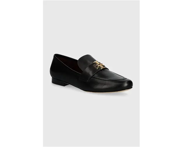 Tory Burch mocasini de piele Eleanor Loafer femei, culoarea negru, cu toc plat, 158204-006