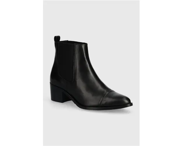 Bianco ghete chelsea de piele BIACAROL femei, culoarea negru, cu toc drept, 26-50096