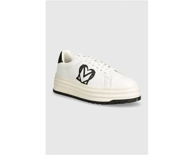 Love Moschino sneakers din piele culoarea alb, JA15096G1LIA110A
