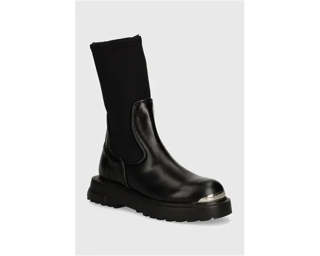 Love Moschino cizme femei, culoarea negru, cu toc plat, JA24114G1LIM600A