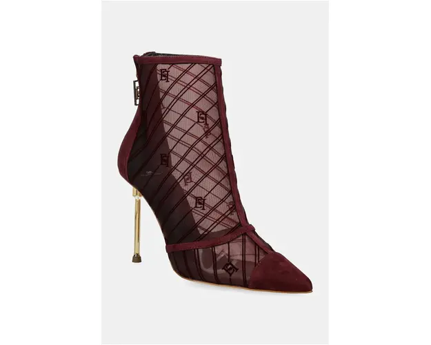 Elisabetta Franchi botine femei, culoarea bordo, cu toc cui, SA57L47E2