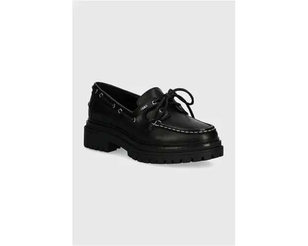 MICHAEL Michael Kors mocasini de piele Cameron femei, culoarea negru, cu platforma, 40T4CAFP1L 001