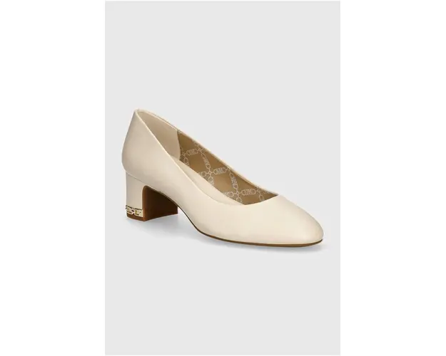 MICHAEL Michael Kors pantofi de piele June culoarea bej, cu toc drept, 40T4JUMP1L 289