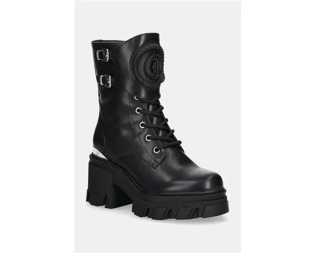 Just Cavalli bocanci femei, culoarea negru, cu toc drept, 77RA3S97