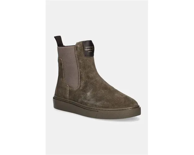 Gant botine din piele intoarsa Julice femei, culoarea maro, cu toc plat, 29553660 G135