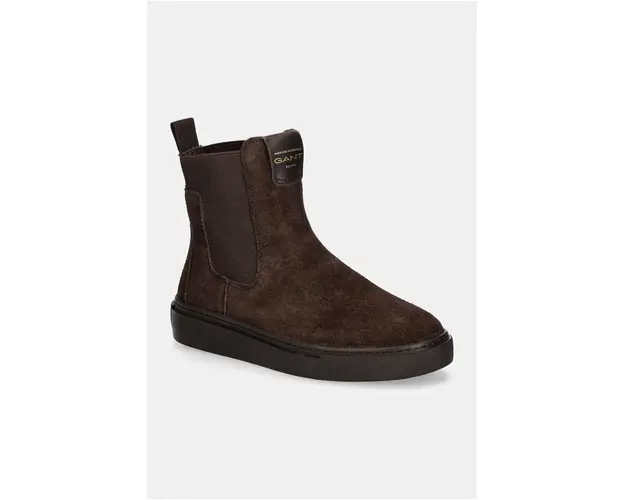 Gant botine din piele intoarsa Julice femei, culoarea maro, cu toc plat, 29553660 G46