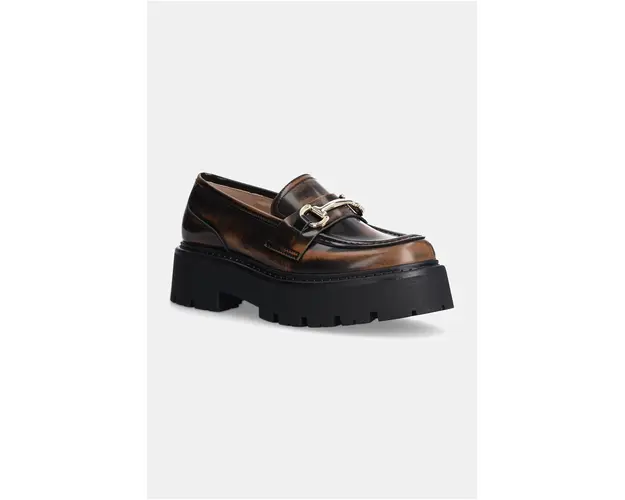 Steve Madden mocasini de piele Occupy femei, culoarea maro, cu platforma, SM11003276