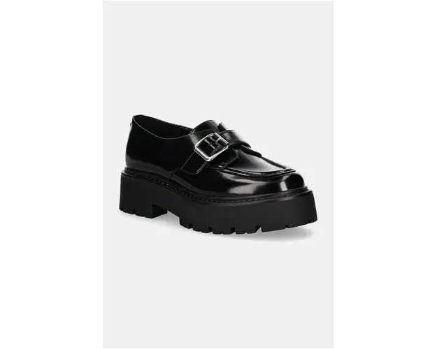 Steve Madden mocasini de piele Outlined femei, culoarea negru, cu platforma, SM11003285