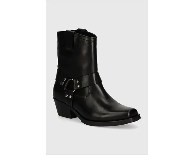 Steve Madden cizme de piele Quintana femei, culoarea negru, cu toc drept, izolare usoara, SM11003295