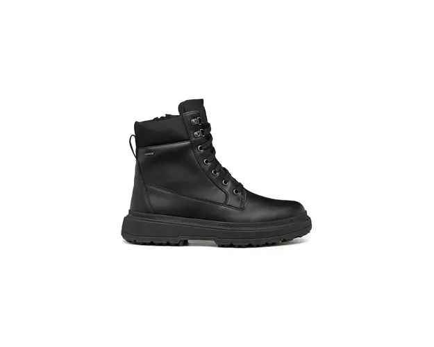 Geox cizme de piele D LAMIDIE + GRIP ABX femei, culoarea negru, cu toc plat, D46XMB 08511 C9999