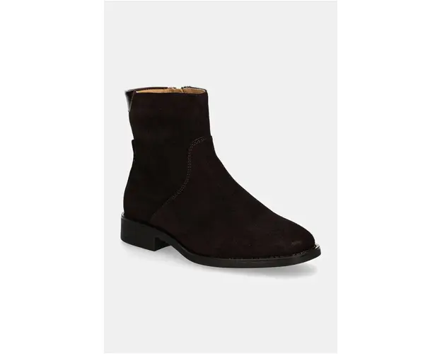 Gant cizme din piele intoarsa Fayy femei, culoarea maro, cu toc plat, 29543798 G399