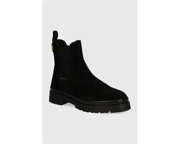 Gant botine din piele intoarsa Aligrey femei, culoarea negru, cu toc plat, 29553763 G00