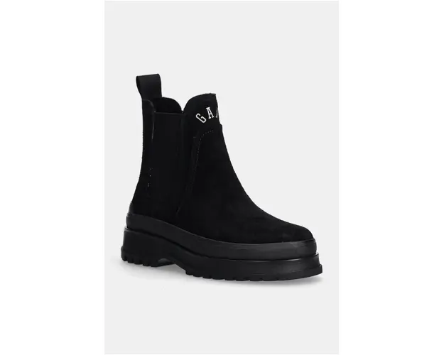 Gant botine din piele intoarsa Wintly femei, culoarea negru, cu platforma, 29553793 G00
