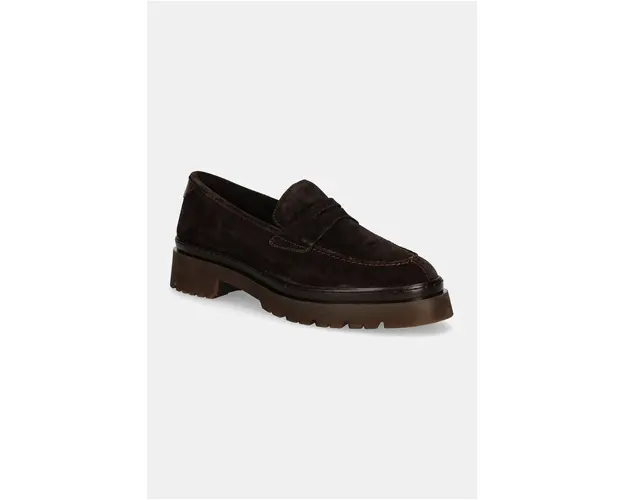 Gant mocasini din piele intoarsa Aligrey femei, culoarea maro, cu toc plat, 29573766 G399