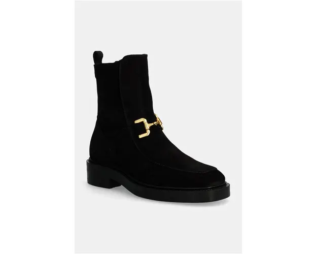 Gant cizme din piele intoarsa Fallwi femei, culoarea negru, cu toc plat, 29543768 G00
