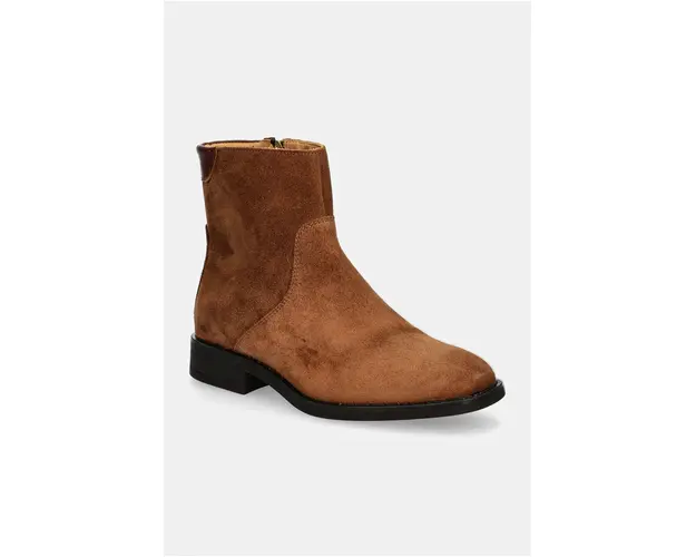 Gant cizme din piele intoarsa Fayy femei, culoarea maro, cu toc plat, 29543798 G45