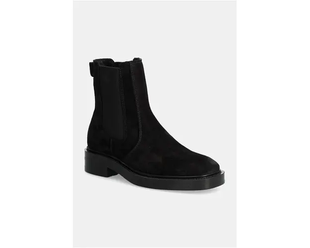 Gant botine din piele intoarsa Fallwi femei, culoarea negru, cu toc plat, 29553724 G00
