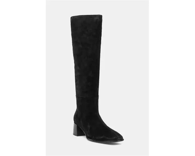 Gant cizme din piele intoarsa Gwenety femei, culoarea negru, cu toc drept, 29583698 G00