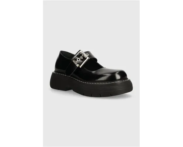 MSGM pantofi de piele femei, culoarea negru, cu platforma, 3741MDS858 629