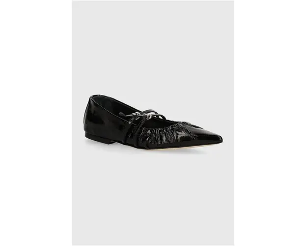 MSGM balerini de piele culoarea negru, 3741MDS420 848