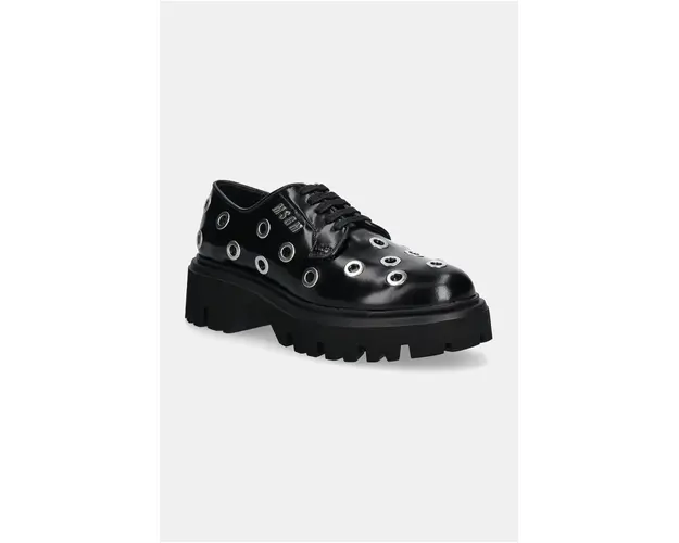 MSGM pantofi de piele femei, culoarea negru, cu platforma, 3741MDS154 519