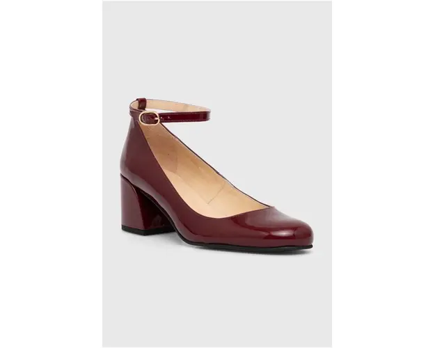 Alohas pantofi de piele Antoine culoarea bordo, cu toc drept, S100695-01