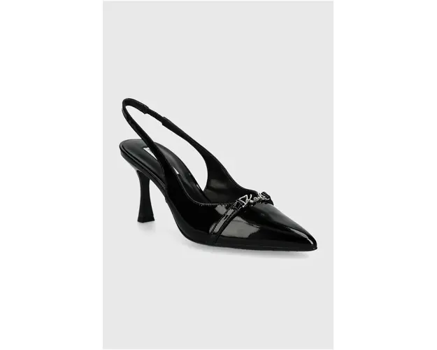 Karl Lagerfeld stilettos de piele SIENNA culoarea negru, KL32704