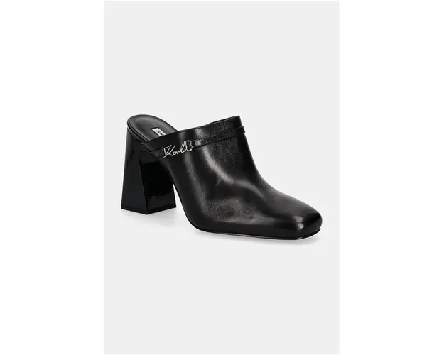 Karl Lagerfeld slapi de piele ASTRA NOVA femei, culoarea negru, cu toc drept, KL33130