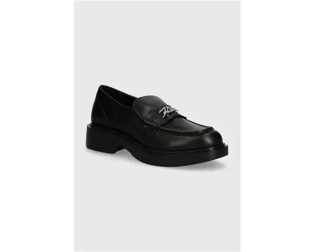 Karl Lagerfeld mocasini de piele MACIE femei, culoarea negru, cu platforma, KL41213