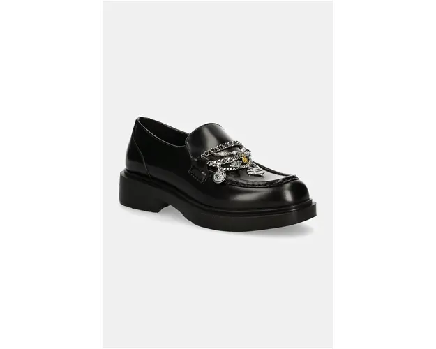 Karl Lagerfeld mocasini de piele MACIE femei, culoarea negru, cu toc plat, KL41214