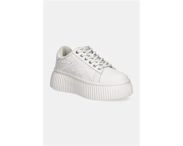 Karl Lagerfeld sneakers din piele KREEPER culoarea alb, KL42324A