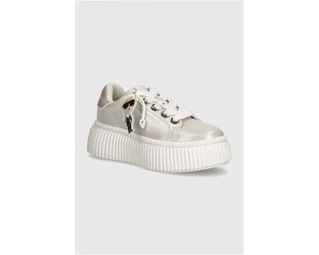 Karl Lagerfeld sneakers din piele KREEPER culoarea argintiu, KL42376N