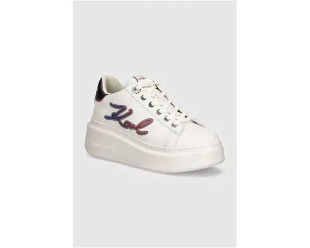 Karl Lagerfeld sneakers din piele ANAKAPRI culoarea alb, KL63510A