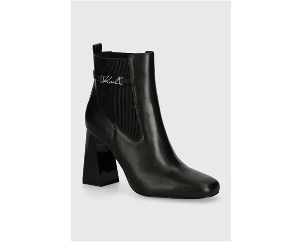 Karl Lagerfeld cizme de piele ASTRA NOVA femei, culoarea negru, cu toc drept, KL33160