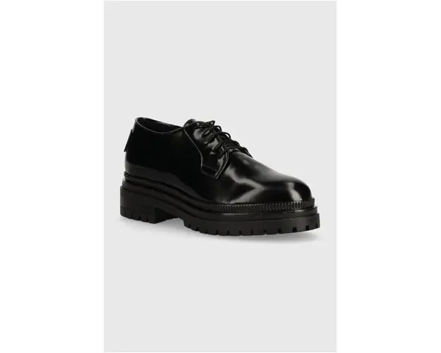 Weekend Max Mara pantofi de piele HAITI femei, culoarea negru, cu platforma, 2425526114600