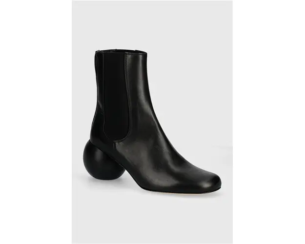 Weekend Max Mara ghete chelsea de piele ESTE femei, culoarea negru, cu toc drept, 2425796014600