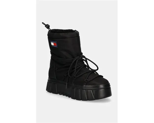 Tommy Jeans cizme de iarna TJW HYBRID BOOT culoarea negru, EN0EN02601