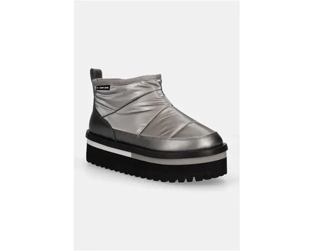 Tommy Jeans cizme de iarna TJW NYLON FLATFORM BOOT WL culoarea gri, EN0EN02689