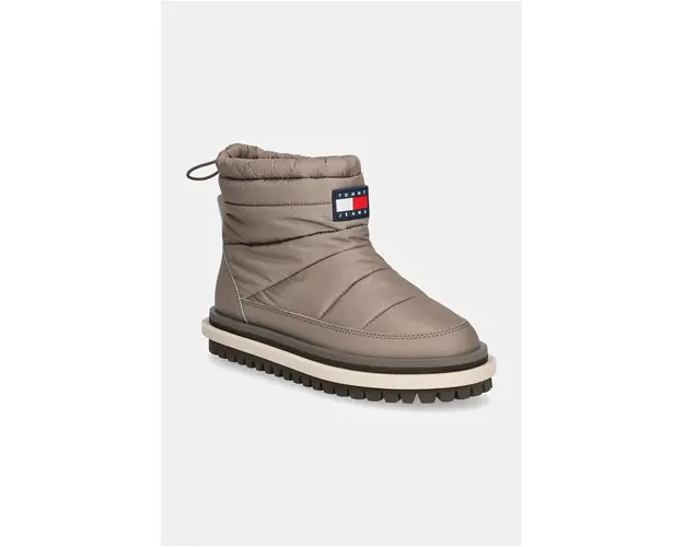 Tommy Jeans cizme de iarna TJW PADDED FLAT BOOT WL culoarea bej, EN0EN02725