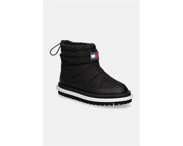 Tommy Jeans cizme de iarna TJW PADDED FLAT BOOT WL culoarea negru, EN0EN02725