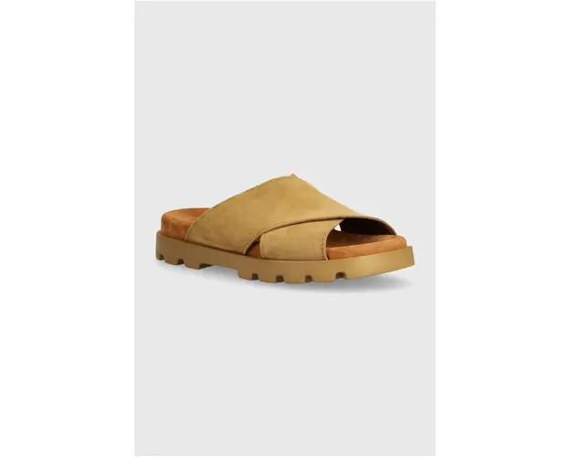 Camper papuci din piele Brutus Sandal femei, culoarea maro, cu platforma, K201321-017