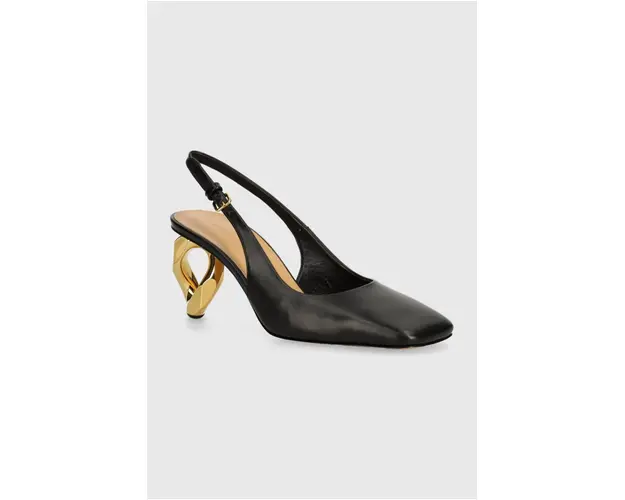 JW Anderson pantofi de piele Chain Heel culoarea negru, cu toc drept, cu toc deschis, ANW43022A