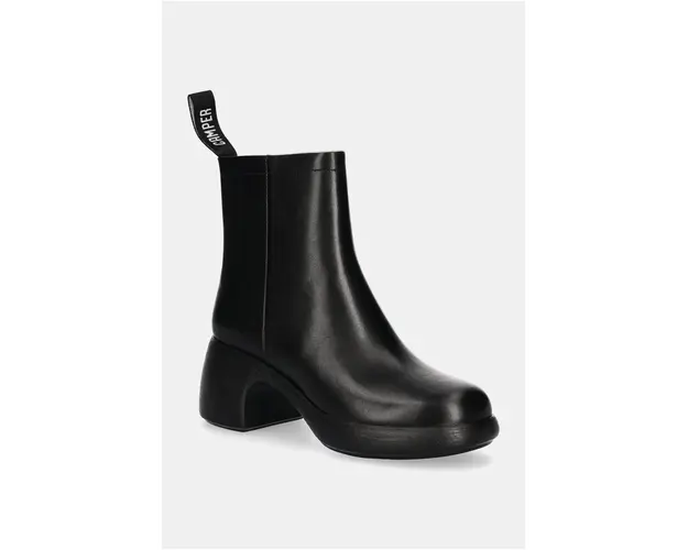 Camper cizme de piele Thelma II femei, culoarea negru, cu toc drept, K400784-001